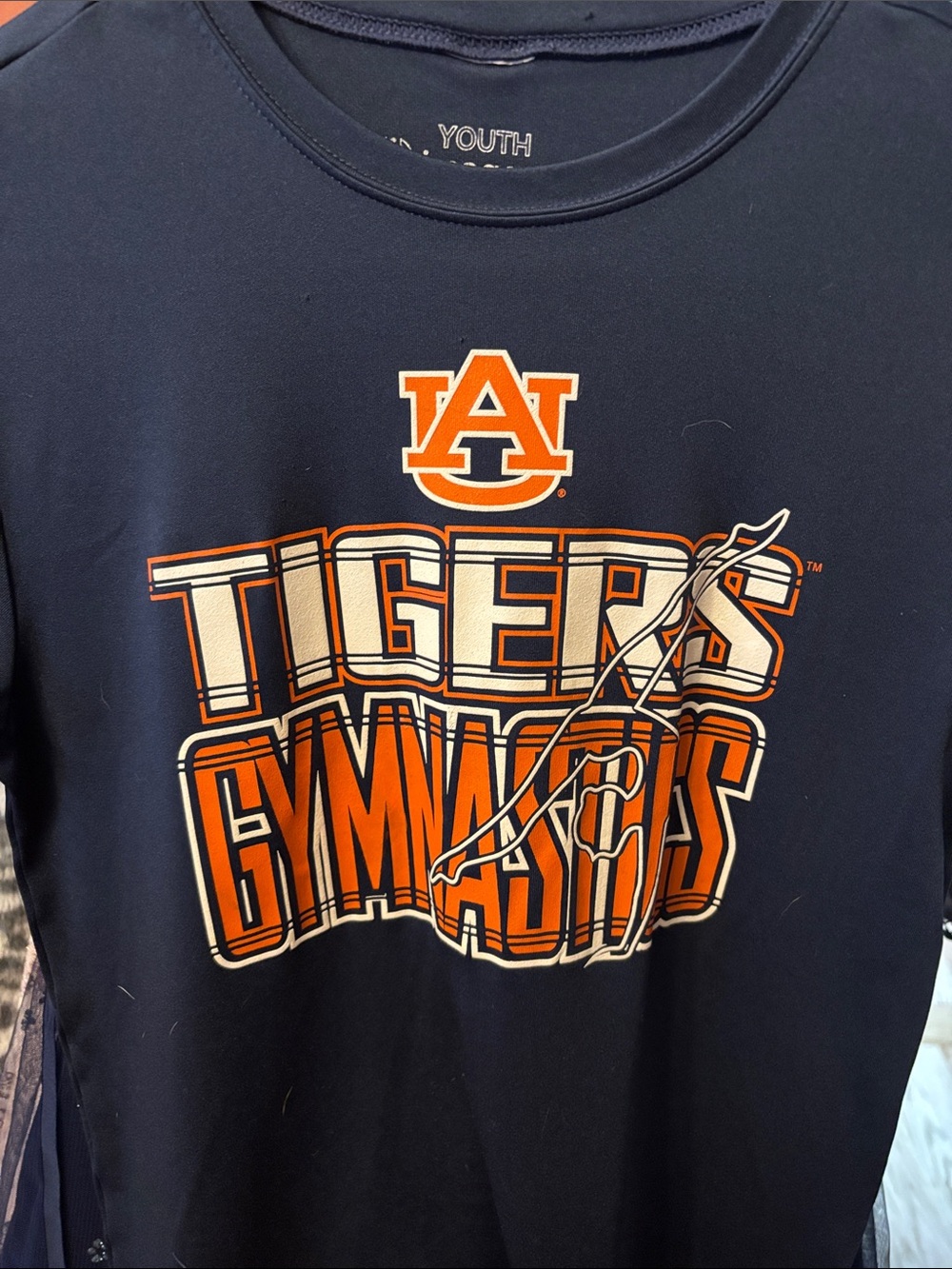 Auburn Tigers Youth Navy Gymnastics Graphic Tee